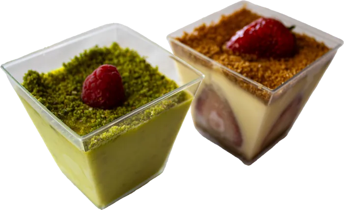 Pistachio and layered dessert cups
