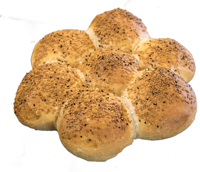 Sesame flower-shaped bread